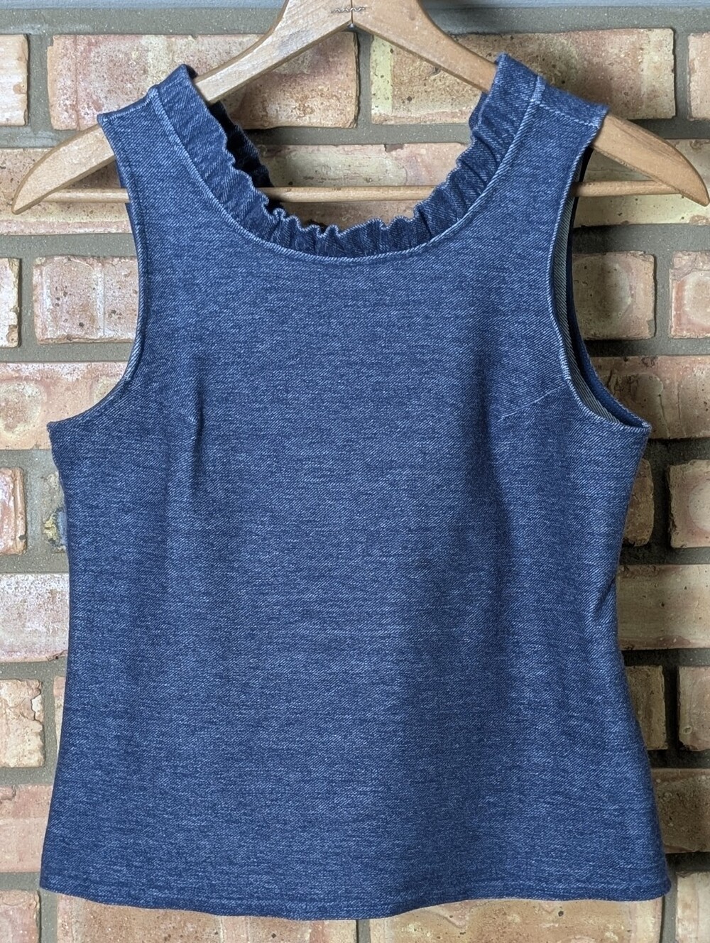 Banana Republic Blue Ruffle Sleeveless Tank Top